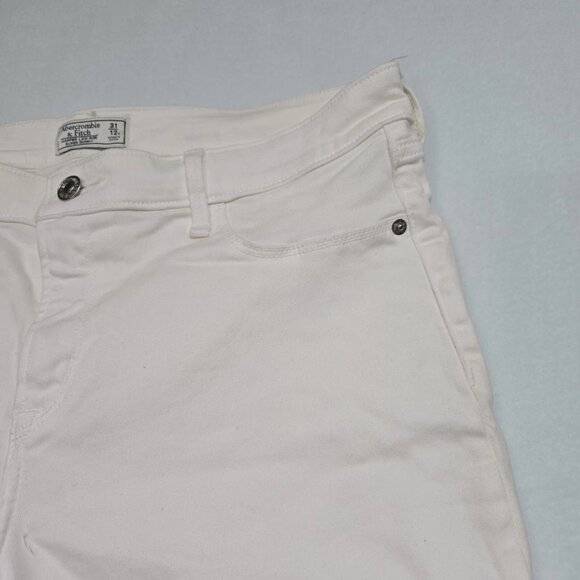 Abercrombie & Fitch Jeans Women Size 31/12 Ivory Super Skinny Low Rise Stretch - Picture 6 of 15